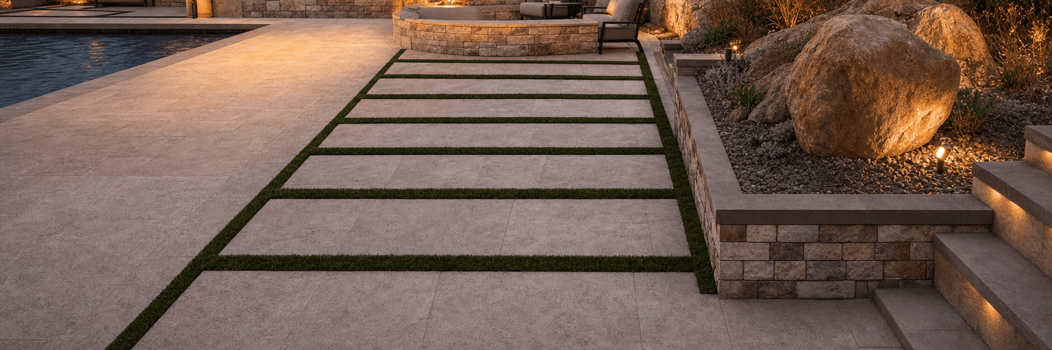 Natural stone used in a coordinated Arizona yard