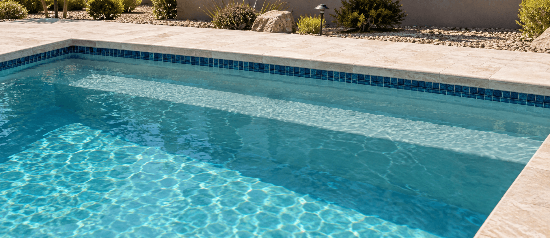 Seating option in a custom pool plan