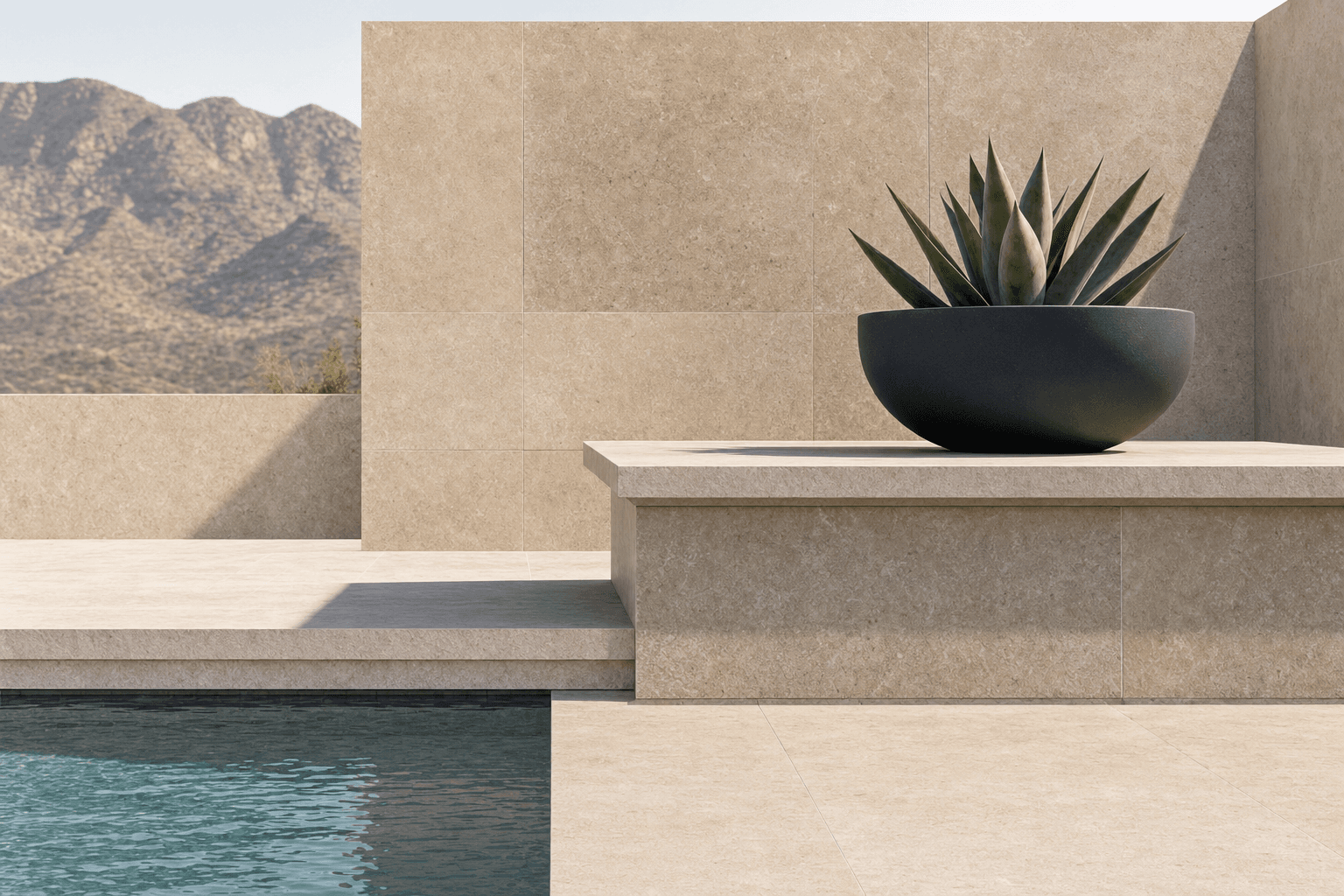 Stone and planting detail in a complete backyard